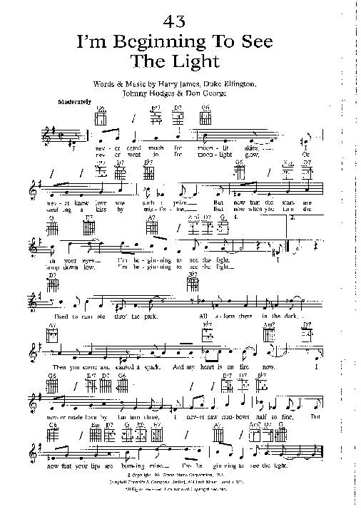 télécharger la partition d'accordéon I'm beginning to see the light (Interprète : Frank Sinatra) (Jazz Swing) au format PDF