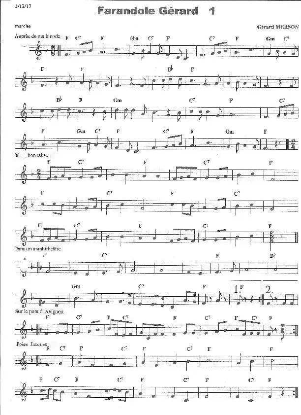 télécharger la partition d'accordéon Farandole de Marches (Arrangement : Gérard Merson) au format PDF