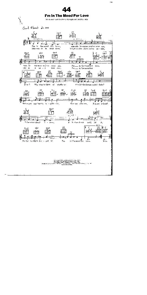 télécharger la partition d'accordéon I'm in the mood for love (Interprète : Frank Sinatra) (Rumba) au format PDF