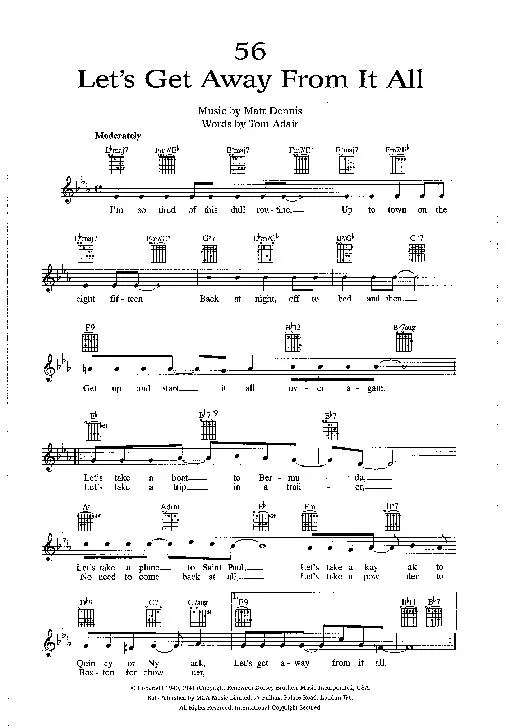 télécharger la partition d'accordéon Let's get away from it all (Interprète : Frank Sinatra) (Slow Fox) au format PDF