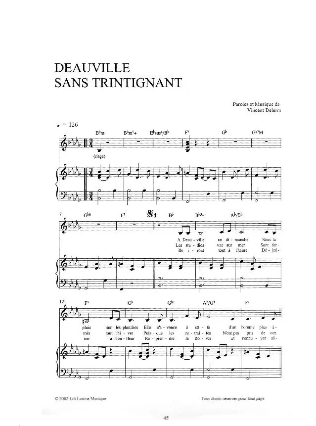 télécharger la partition d'accordéon Deauville sans Trintignant au format PDF