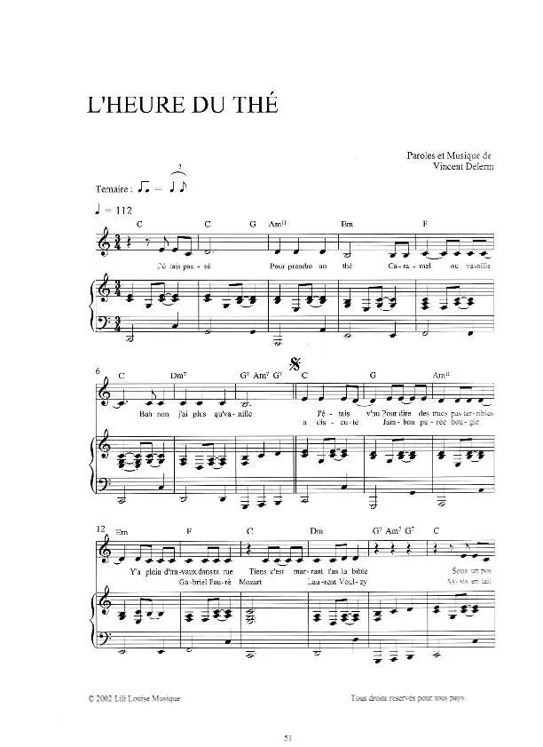 télécharger la partition d'accordéon L'heure du thé au format PDF