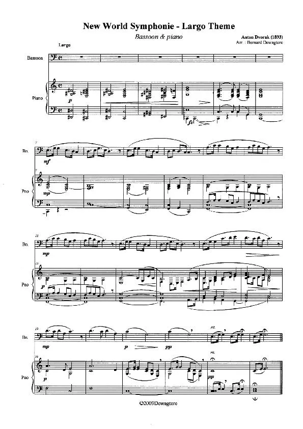 télécharger la partition d'accordéon New World Largo / Largo Theme (Arrangement : Bernard Dewagtere) au format PDF