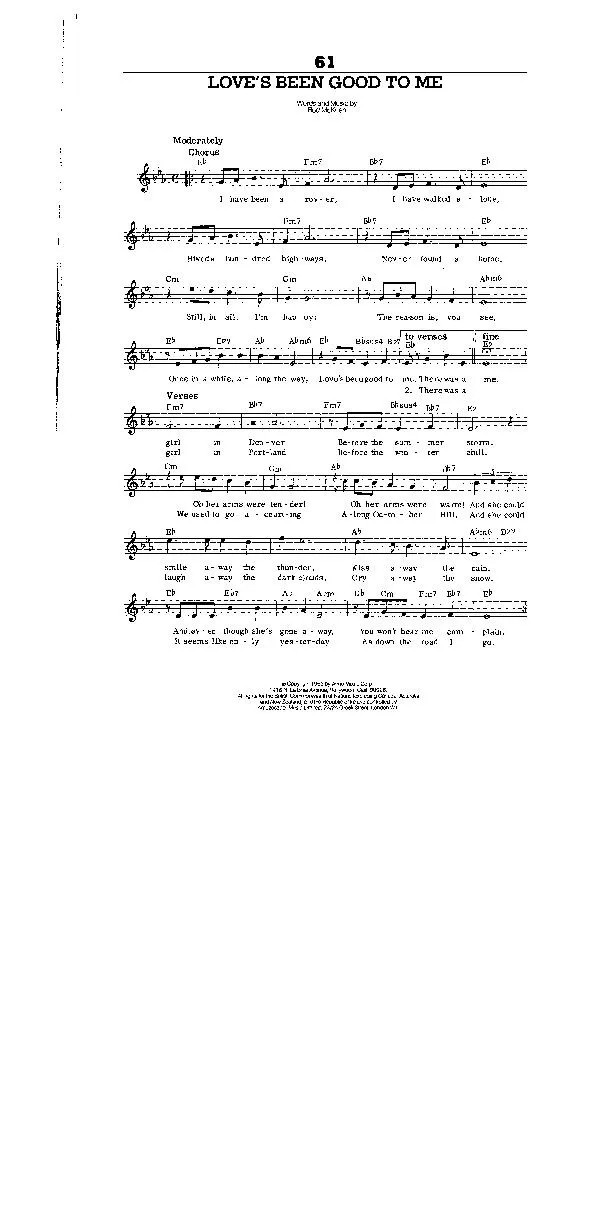 télécharger la partition d'accordéon Love's been good to me (Interprète : Frank Sinatra) (Rumba) au format PDF