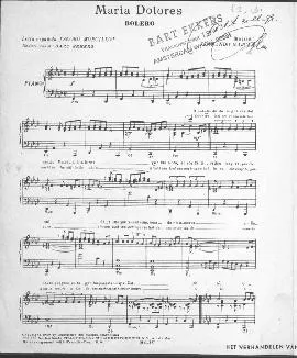 télécharger la partition d'accordéon Maria Dolores (Interprète : Joan Baez) (Boléro) au format PDF