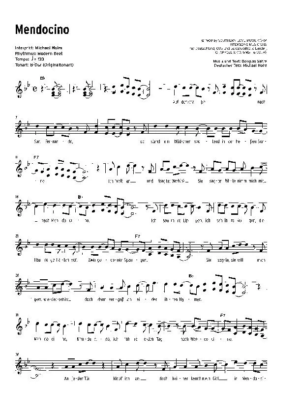 télécharger la partition d'accordéon Mendocino (Disco Rock) au format PDF