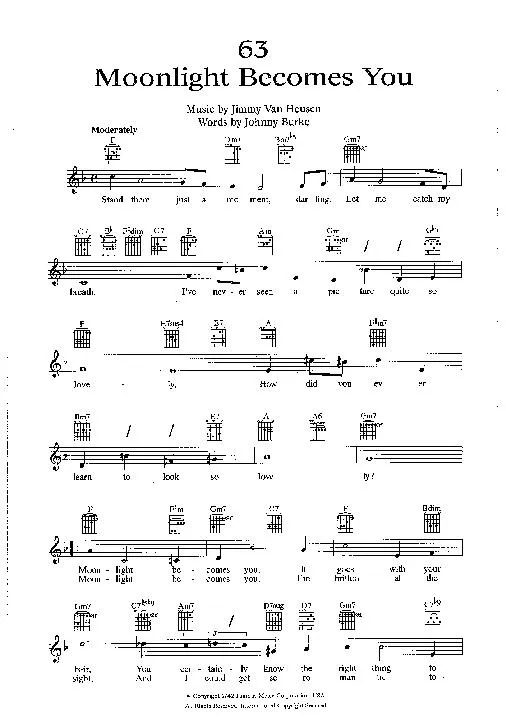 télécharger la partition d'accordéon Moonlight becomes you (Interprète : Frank Sinatra) (Slow) au format PDF