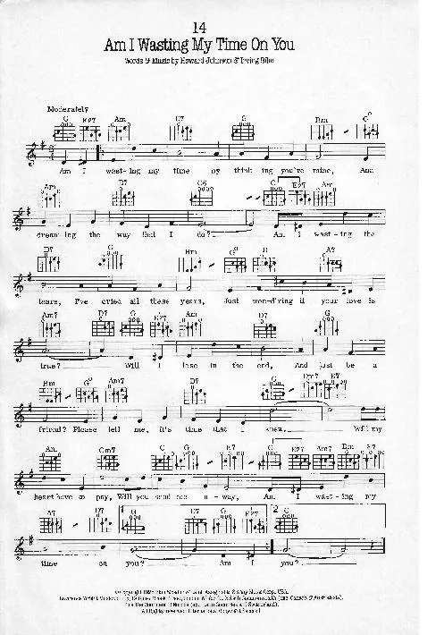 télécharger la partition d'accordéon Am I wasting my time on you (Valse Boston) au format PDF