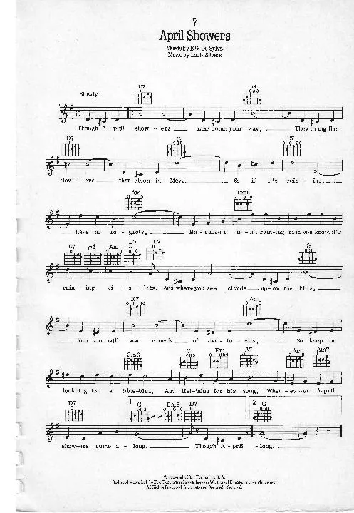 télécharger la partition d'accordéon April Showers (Interprète : Al Jolson) (Slow Fox) au format PDF