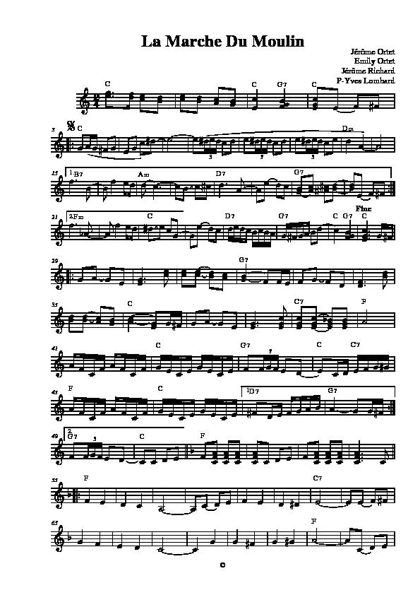 télécharger la partition d'accordéon La marche du moulin au format PDF