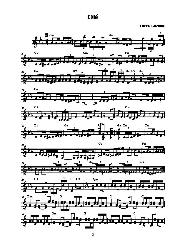 télécharger la partition d'accordéon Olé (Paso Doble) au format PDF