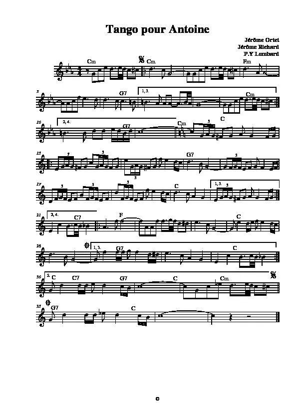 télécharger la partition d'accordéon Tango pour Antoine au format PDF
