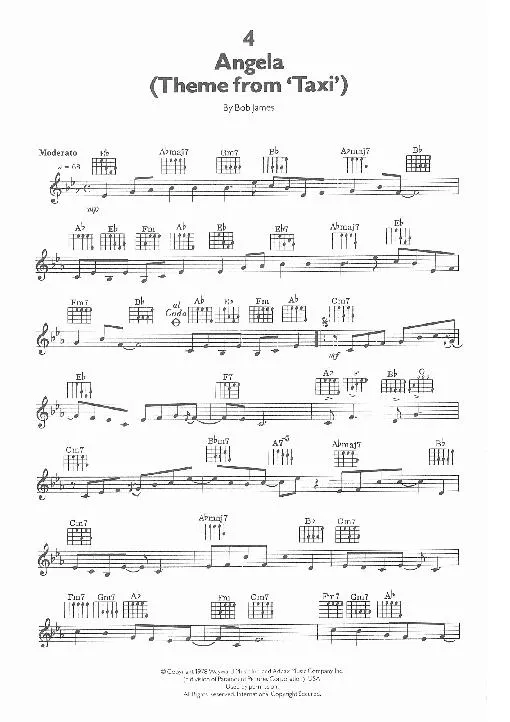 télécharger la partition d'accordéon Angela (Theme from : Taxi) (Slow) (Instrumentale) au format PDF