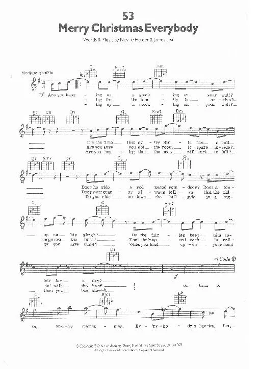 télécharger la partition d'accordéon Merry Christmas Everybody (Interprètes : Slade) (Medium Shuffle) au format PDF