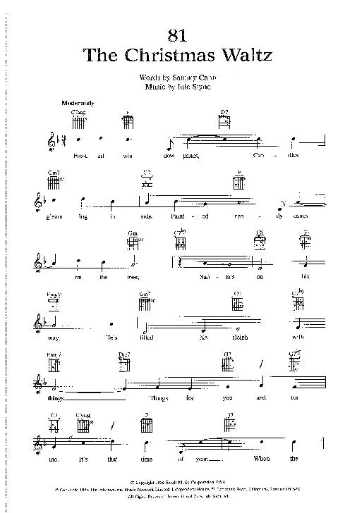 télécharger la partition d'accordéon The Christmas waltz (Interprète : Frank Sinatra) (Valse Boston) au format PDF