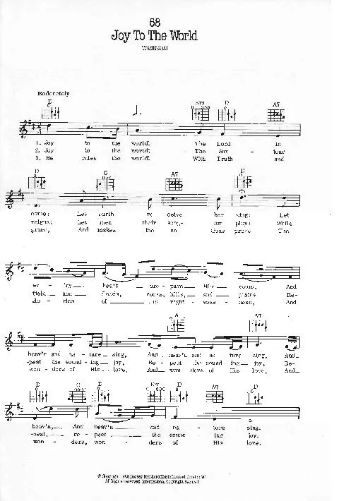 télécharger la partition d'accordéon Joy to the world (Chant de Noël Américain) au format PDF
