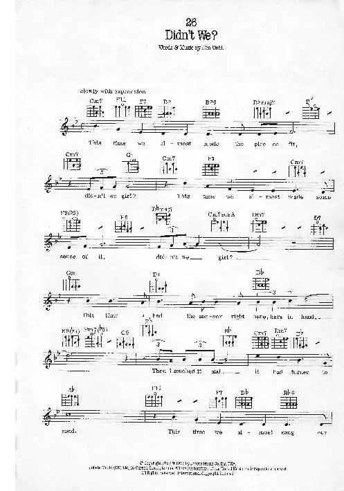 télécharger la partition d'accordéon Didn't we (Interprète : Richard Harris) (Slow) au format PDF