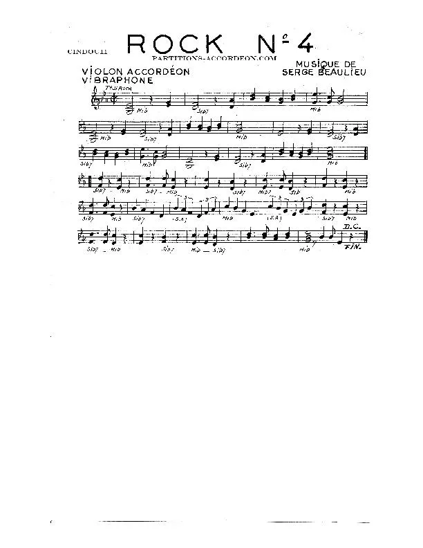 télécharger la partition d'accordéon Rock n°4 au format PDF