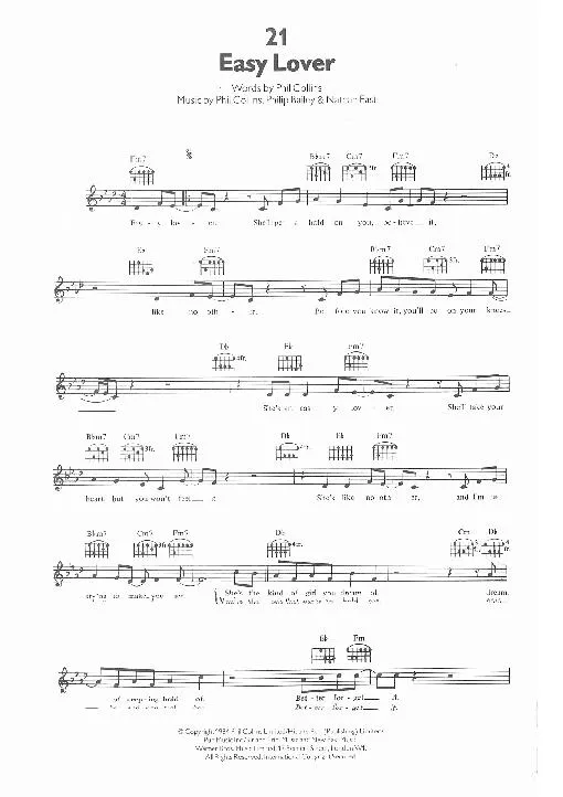 télécharger la partition d'accordéon Easy Lover (Disco Rock) au format PDF