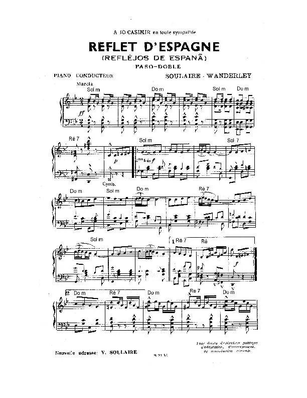 télécharger la partition d'accordéon Reflet d'Espagne (Refléjos de España) (Paso Doble) au format PDF