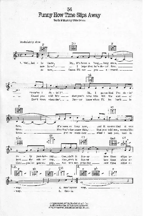 télécharger la partition d'accordéon Funny how time slips away (Glen Campbell) (Country Slow) au format PDF