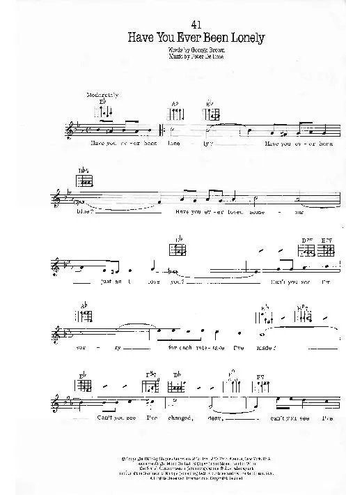 télécharger la partition d'accordéon Have you ever been lonely (Jim Reeves & Patsy Cline) (Rumba) au format PDF