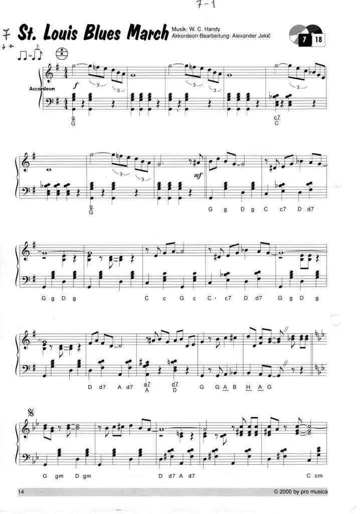télécharger la partition d'accordéon St Louis Blues March (Arrangement : Alexander Jokic) (Accordéon) au format PDF
