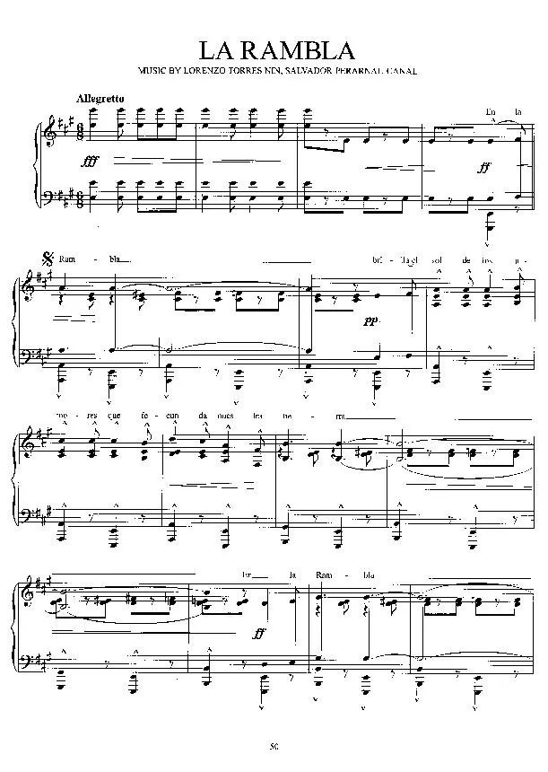 télécharger la partition d'accordéon La rambla (Paso Doble) (Piano) au format PDF