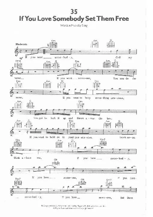télécharger la partition d'accordéon If you love somebody set them free (Disco Rock) au format PDF