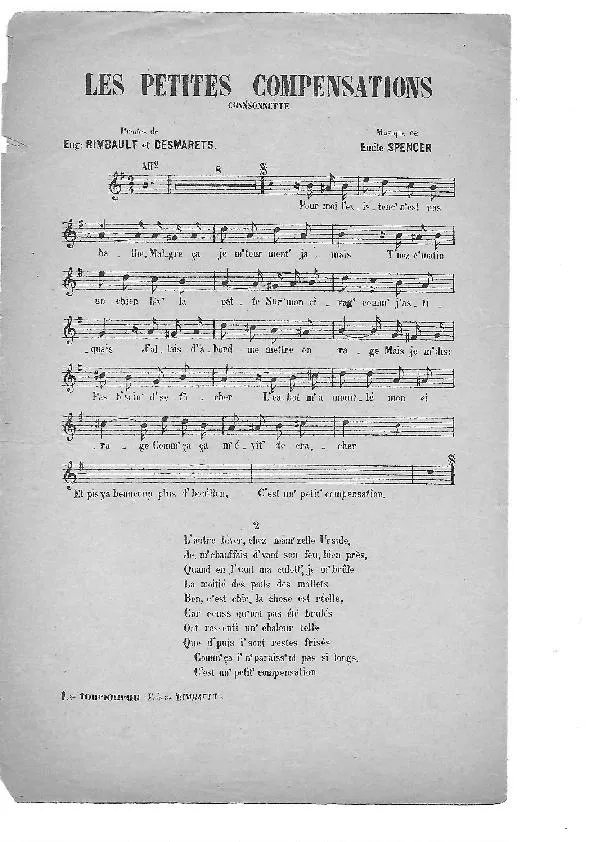 télécharger la partition d'accordéon Les petites compensations (Chansonnette Monologue) au format PDF