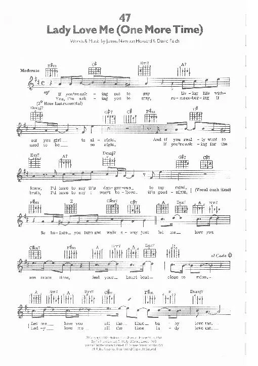 télécharger la partition d'accordéon Lady love me (One more time) (Interprète : George Benson) (Soul Reggae) au format PDF