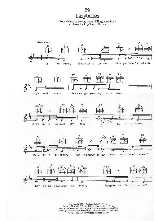 télécharger la partition d'accordéon Lazybones (Interprète : Jonathan King) (Slow Blues) au format PDF