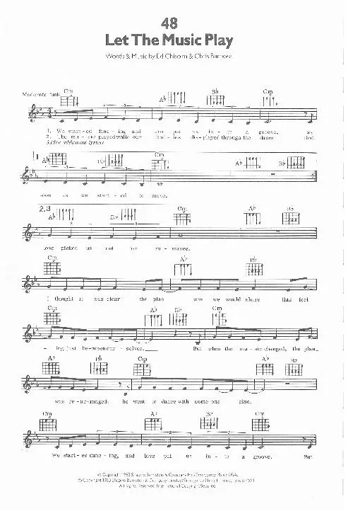télécharger la partition d'accordéon Let the music play (Interprète : Shannon) (Disco Funk) au format PDF