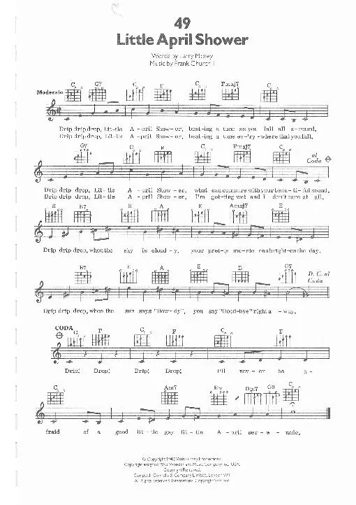 télécharger la partition d'accordéon Little April shower (Slow Fox) au format PDF