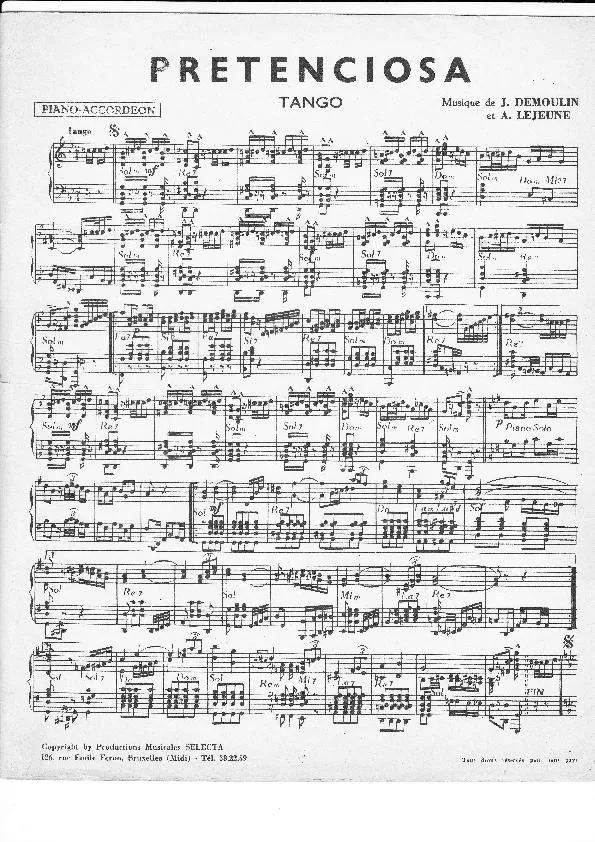 télécharger la partition d'accordéon Pretenciosa (Tango) au format PDF