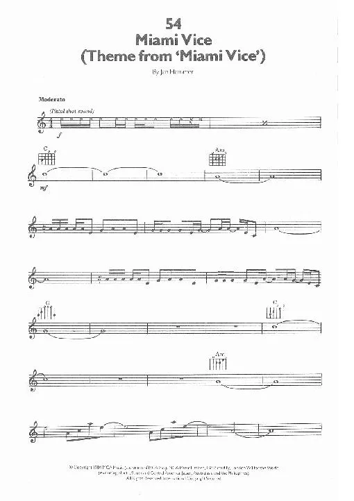 télécharger la partition d'accordéon Miami Vice theme (Slow) (Instrumentale) au format PDF