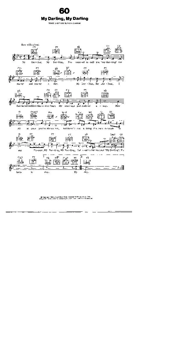 télécharger la partition d'accordéon My Darling My Darling (Chant : Doris Day / Buddy Clark) (Slow) au format PDF