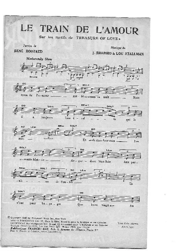télécharger la partition d'accordéon Le train de l'amour (Sur les motifs de : Treasure of love) (Slow) au format PDF