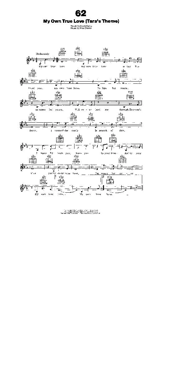 télécharger la partition d'accordéon My own true love (Tara's theme) (Chant : The Duprees) (Slow Rock) au format PDF