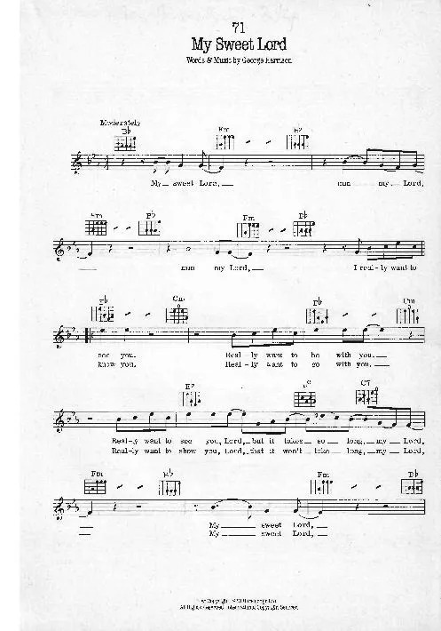télécharger la partition d'accordéon My sweet Lord (Swing Rock) au format PDF