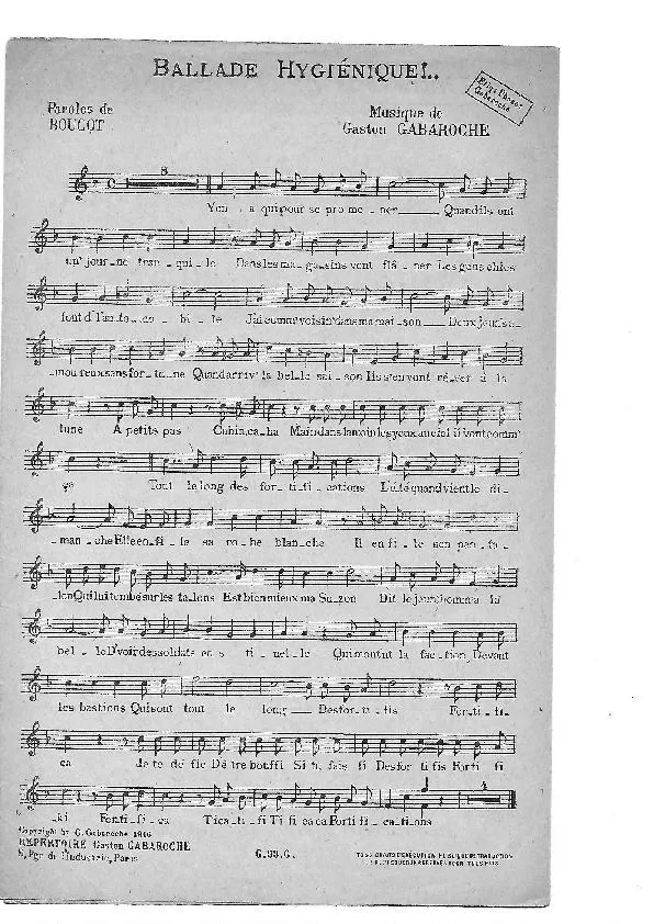 télécharger la partition d'accordéon Ballade Hygiénique (Chant : Suzanne Valroger) au format PDF