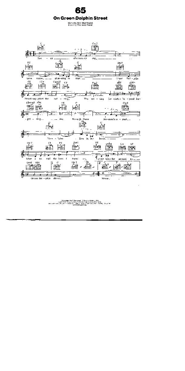 télécharger la partition d'accordéon On Green Dolphin Street (Chant : Sarah Vaughan) (Rumba) au format PDF