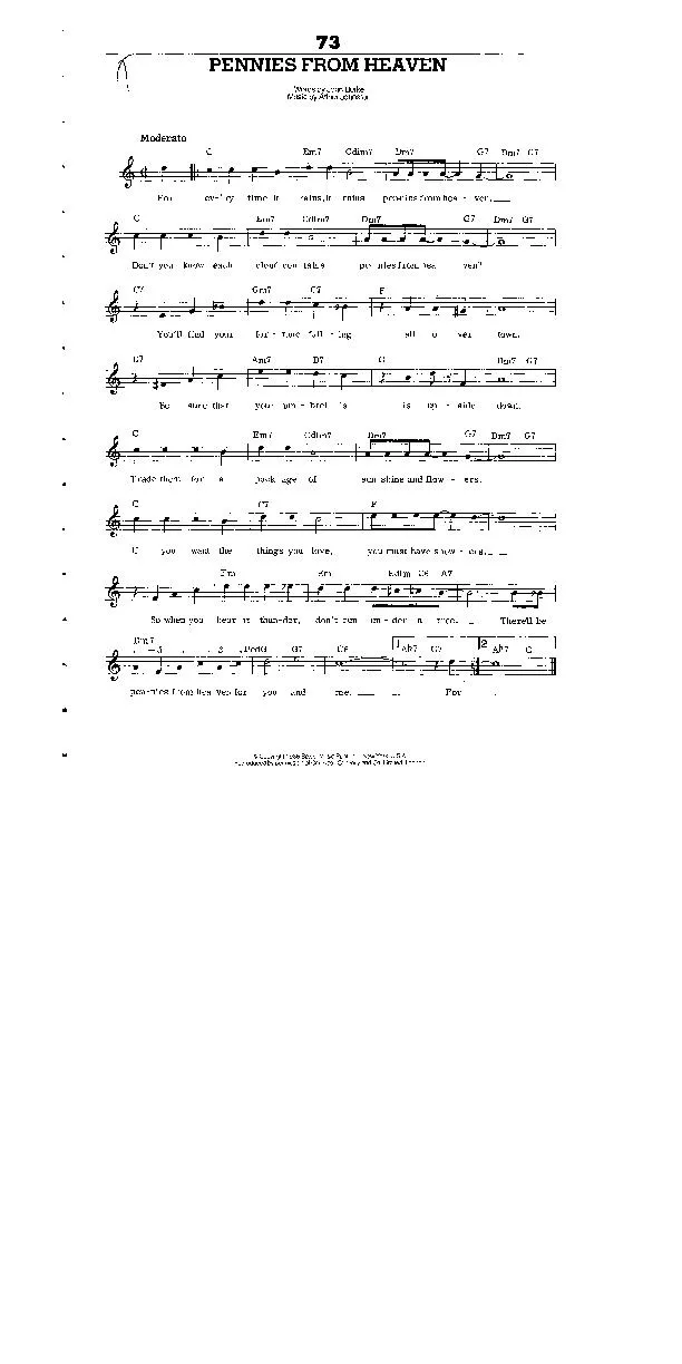 télécharger la partition d'accordéon Pennies from heaven (Chant : Bing Crosby) (Slow) au format PDF