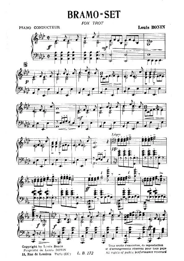 télécharger la partition d'accordéon Bramo Set (Fox Trot) (Partie : Piano) au format PDF