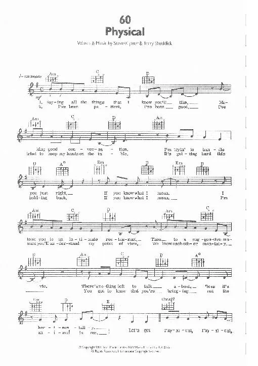 télécharger la partition d'accordéon Physical (Chant : Olivia Newton John) (Disco Rock) au format PDF