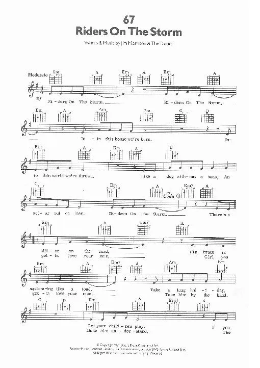 télécharger la partition d'accordéon Riders on the storm (Disco Rock) au format PDF