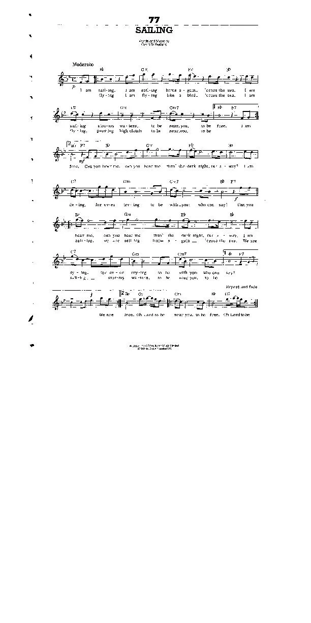 télécharger la partition d'accordéon Sailing (Chant : Rod Stewart) (Slow) au format PDF
