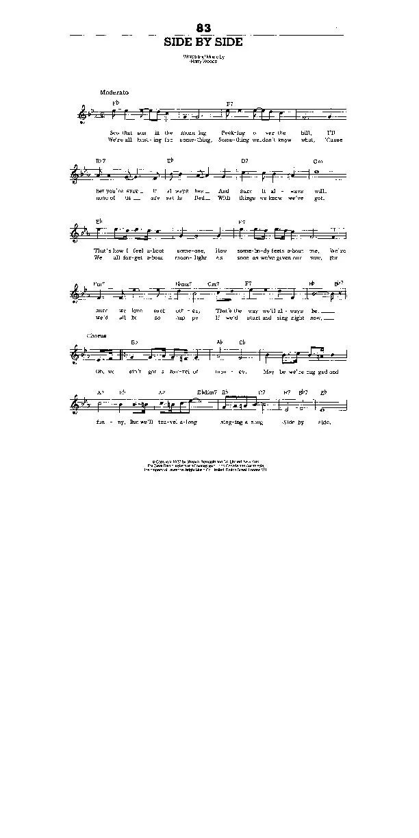 télécharger la partition d'accordéon Side by side (Chant : Kay Starr) (Slow Fox) au format PDF