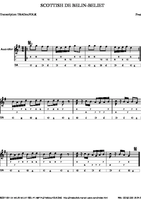 télécharger la partition d'accordéon Scottish de Belin Beliet (Accordéon Diatonique) au format PDF