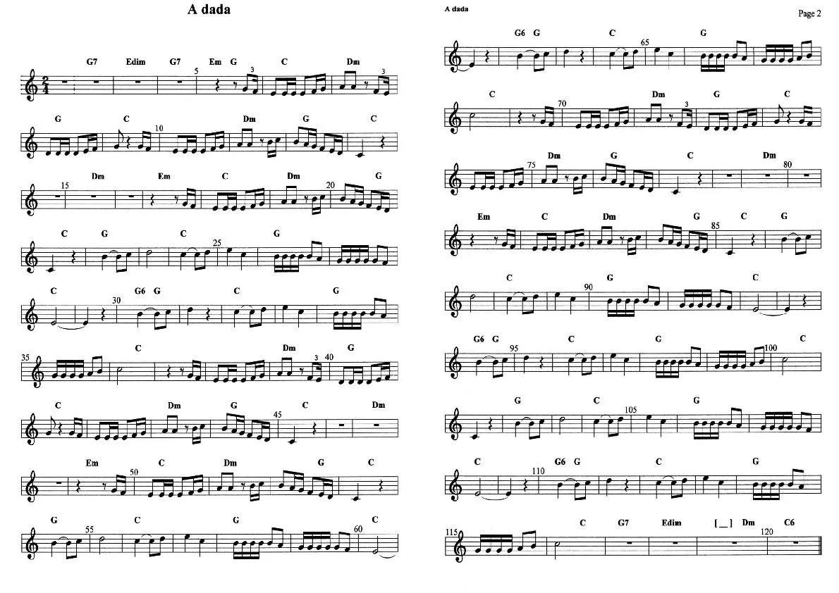 télécharger la partition d'accordéon A dada (Chant : Bourvil) (Relevé) au format PDF